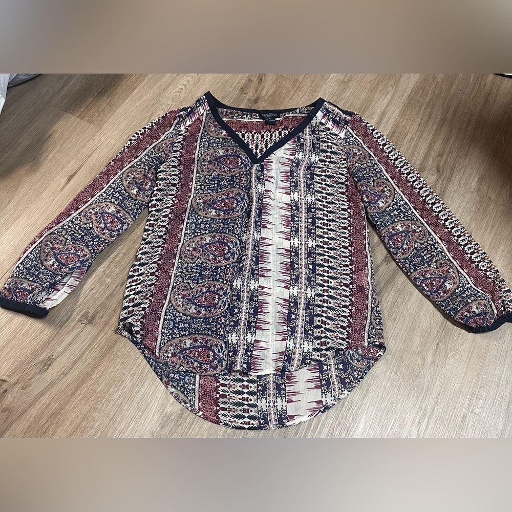 Women's Lucky Brand Boho Style Sheer Top Bohemian Summer Swim Cover Up Size S